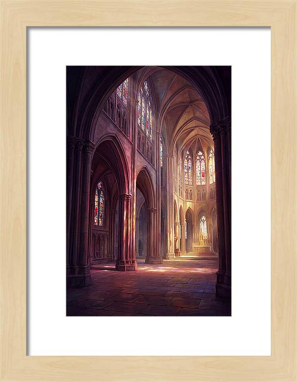 Cathedral Interior With Stained Glass