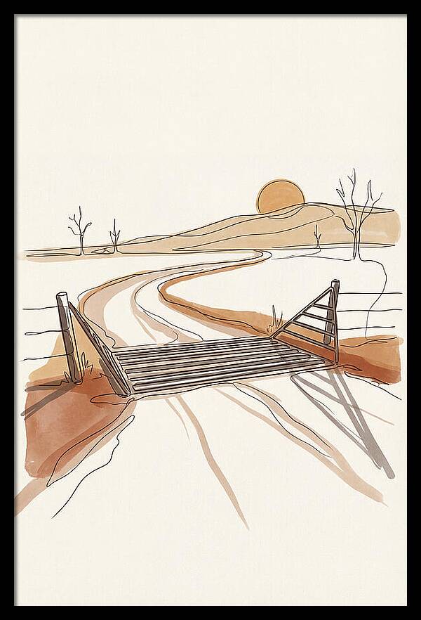 Cattle Guard At Sunset