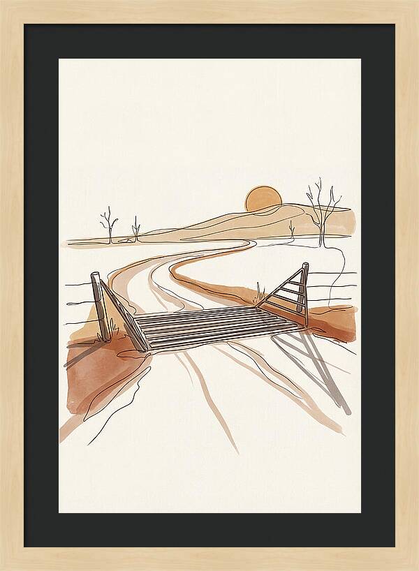 Cattle Guard At Sunset