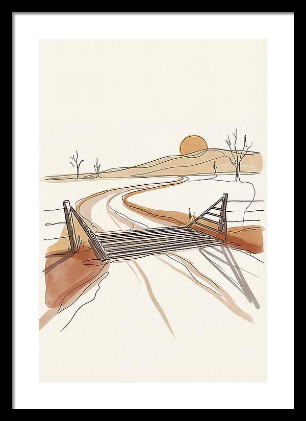 Cattle Guard At Sunset