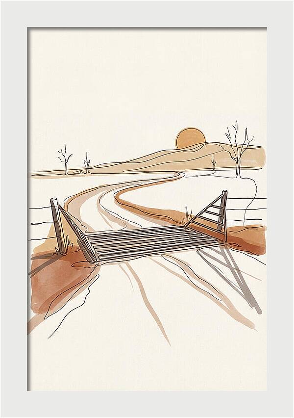 Cattle Guard At Sunset
