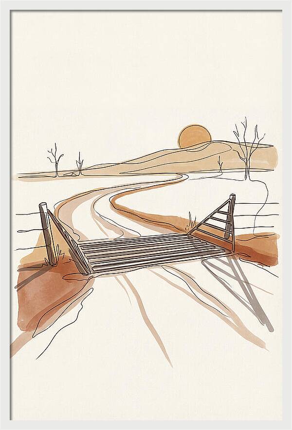 Cattle Guard At Sunset