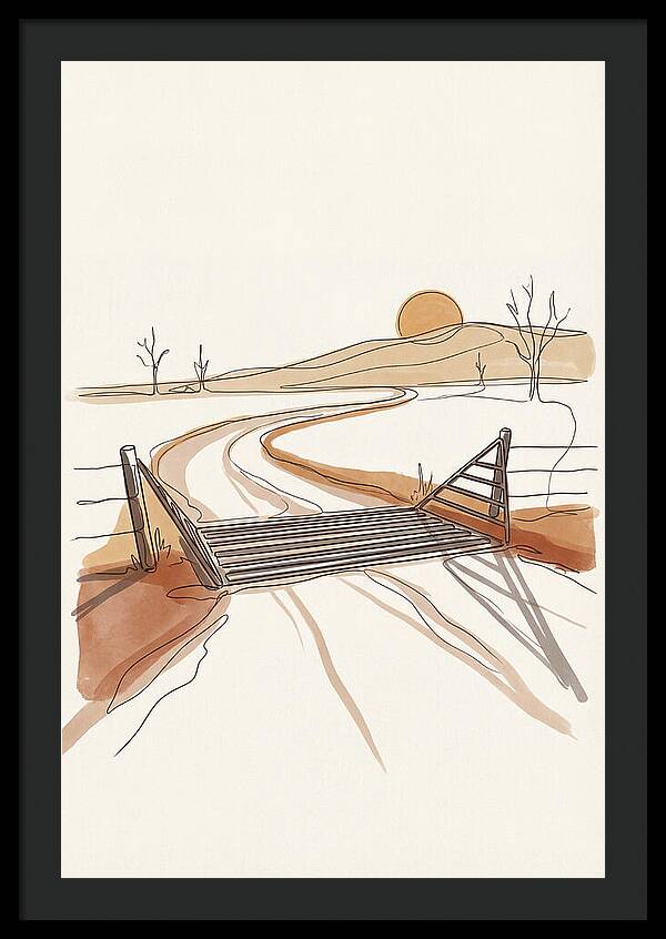 Cattle Guard At Sunset