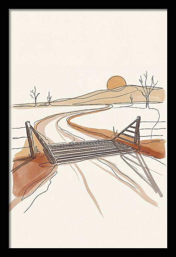 Cattle Guard At Sunset