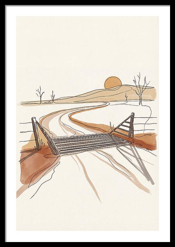Cattle Guard At Sunset