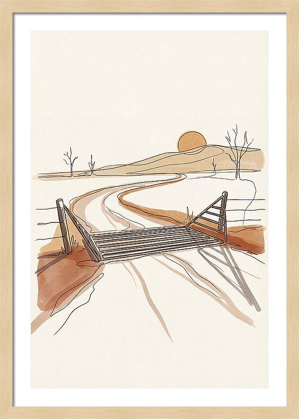 Cattle Guard At Sunset