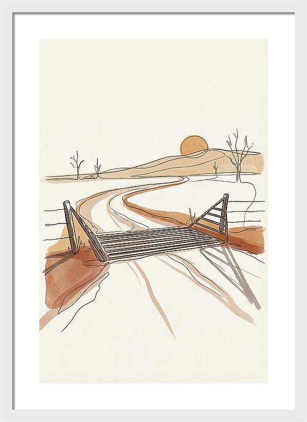 Cattle Guard At Sunset