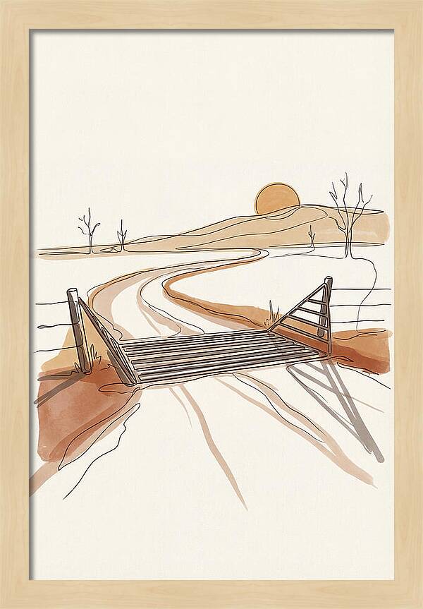 Cattle Guard At Sunset