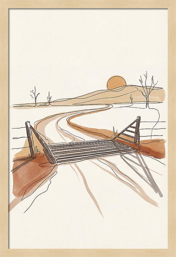 Cattle Guard At Sunset