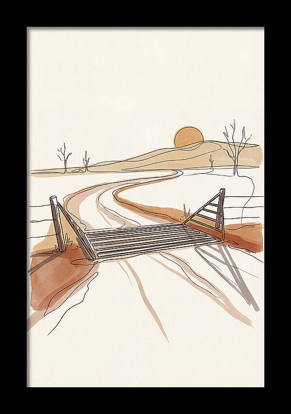 Cattle Guard At Sunset