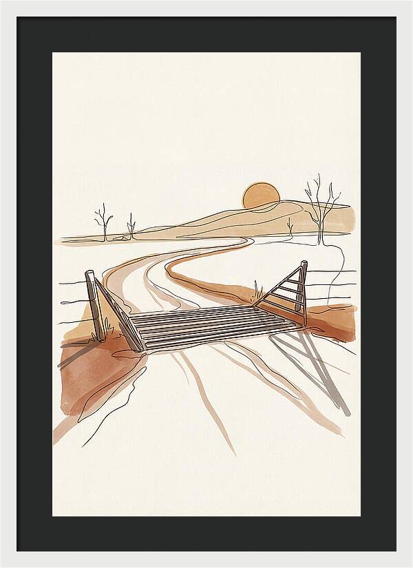 Cattle Guard At Sunset