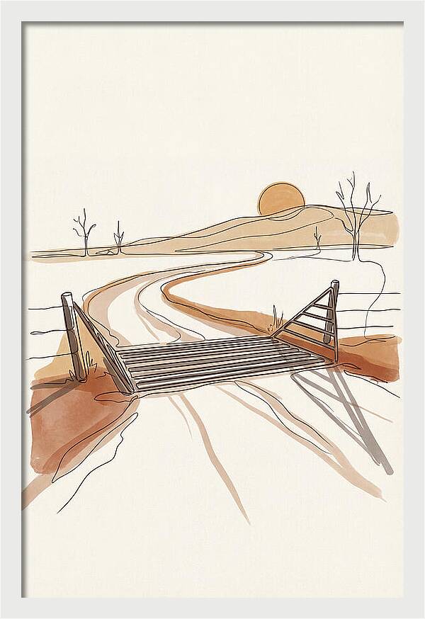 Cattle Guard At Sunset
