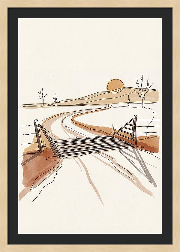 Cattle Guard At Sunset