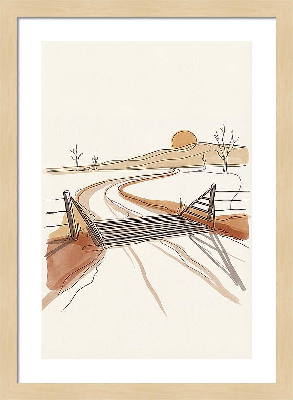 Cattle Guard At Sunset