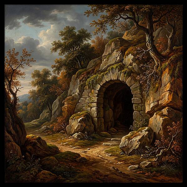 Cave Entrance Amidst Nature
