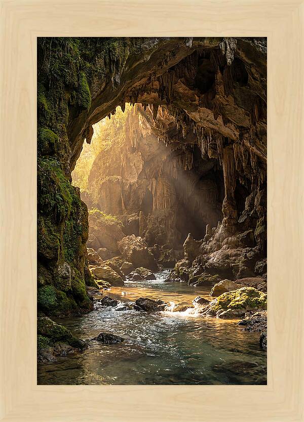 Cave Entrance Illuminated By Sunlight