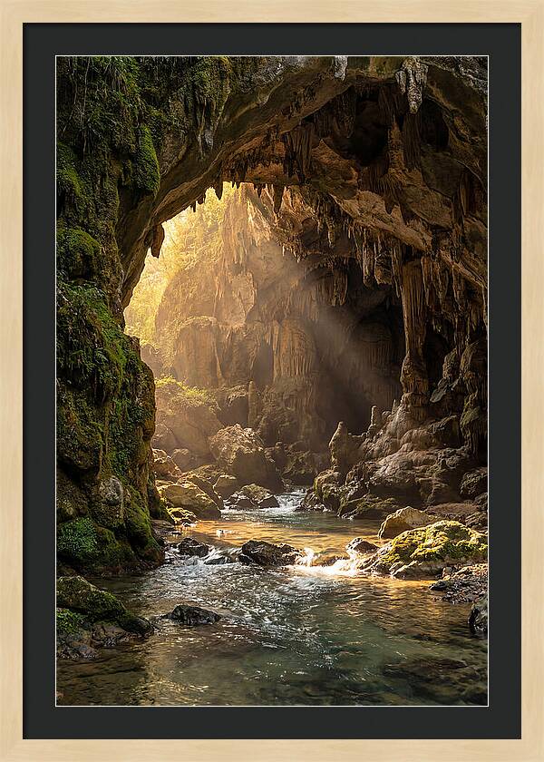 Cave Entrance Illuminated By Sunlight