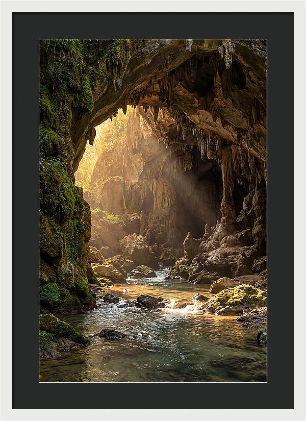 Cave Entrance Illuminated By Sunlight