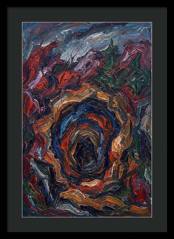 Cave Entrance In Expressionist Style