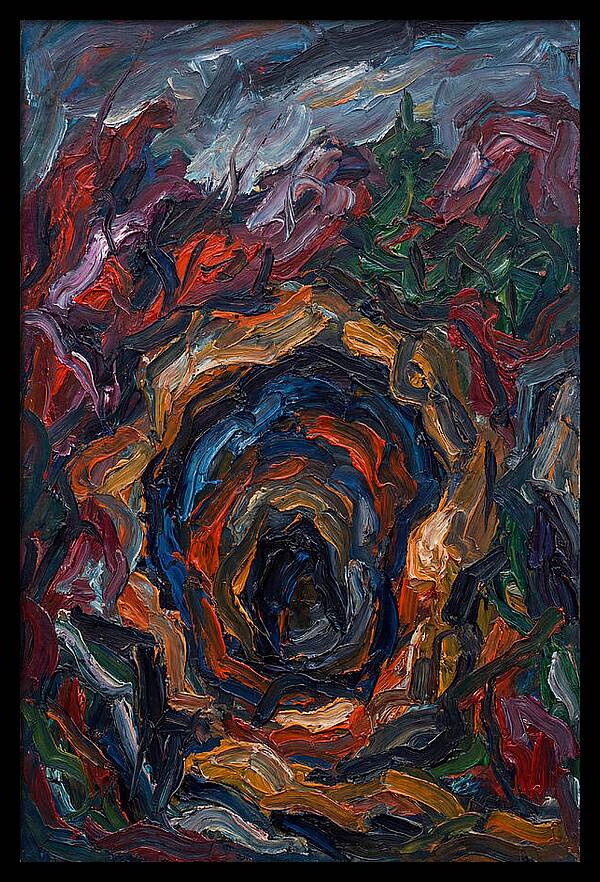 Cave Entrance In Expressionist Style