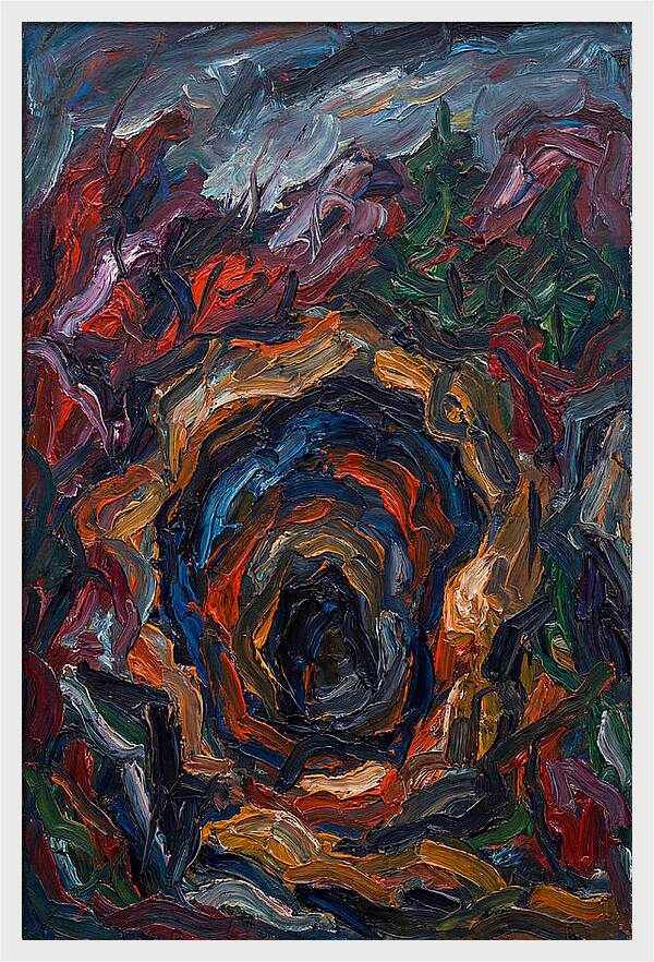 Cave Entrance In Expressionist Style