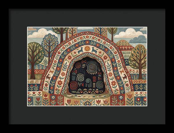 Cave Entrance With Folk Patterns