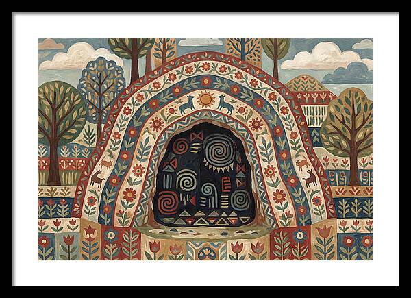 Cave Entrance With Folk Patterns