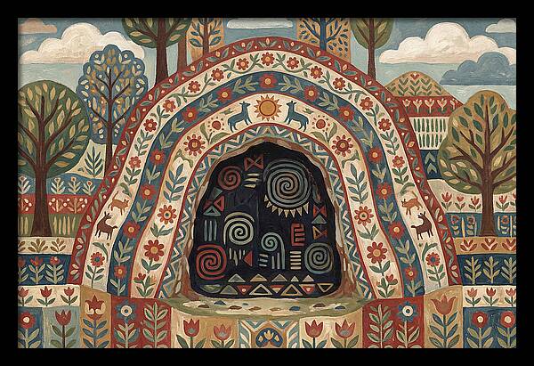 Cave Entrance With Folk Patterns