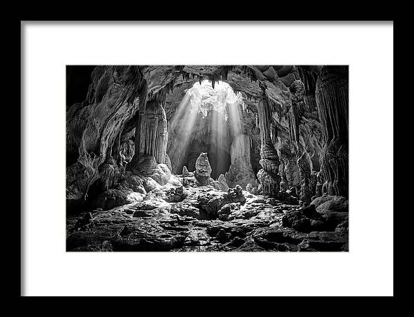 Cave Vista In Black And White