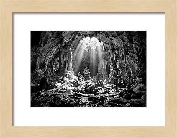 Cave Vista In Black And White