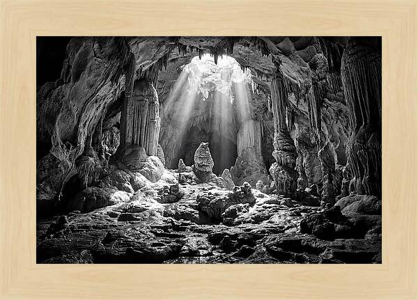 Cave Vista In Black And White