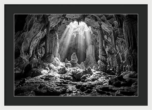Cave Vista In Black And White