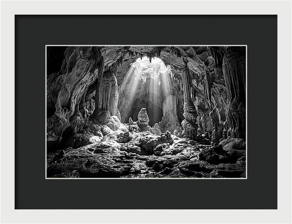 Cave Vista In Black And White