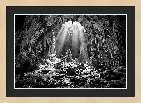 Cave Vista In Black And White