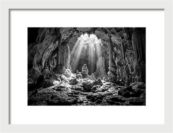 Cave Vista In Black And White