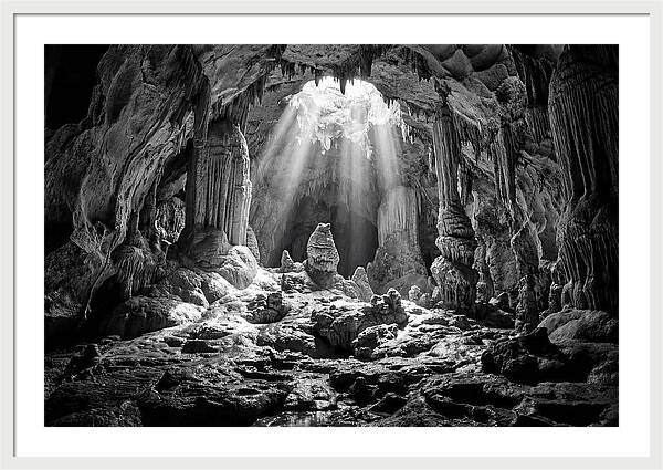 Cave Vista In Black And White