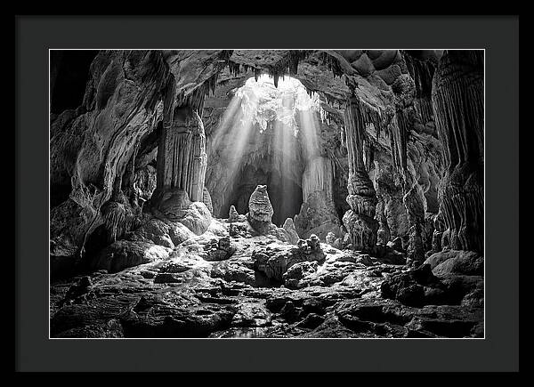 Cave Vista In Black And White