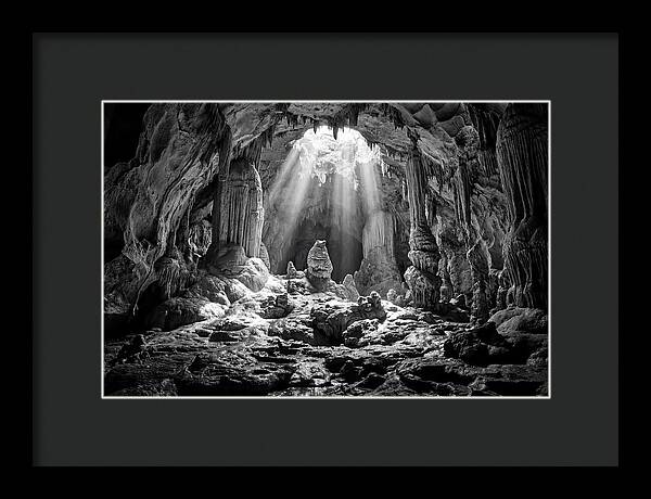 Cave Vista In Black And White