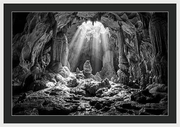 Cave Vista In Black And White