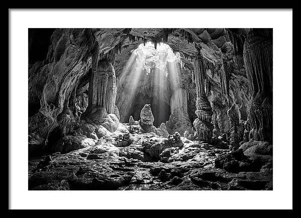 Cave Vista In Black And White