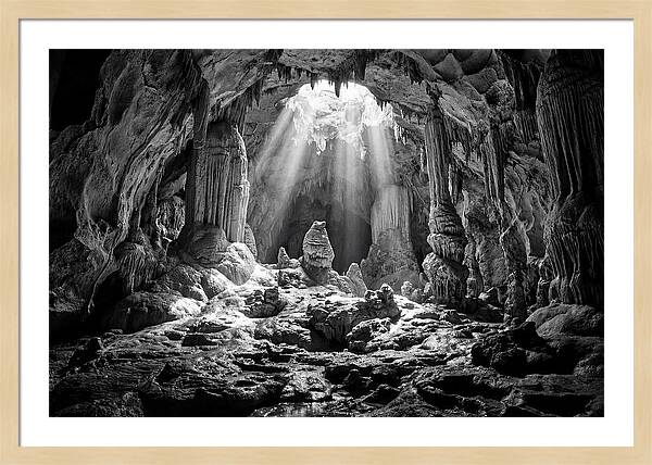 Cave Vista In Black And White