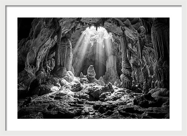 Cave Vista In Black And White