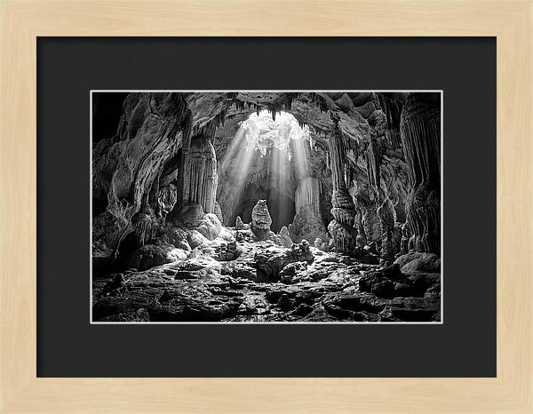 Cave Vista In Black And White