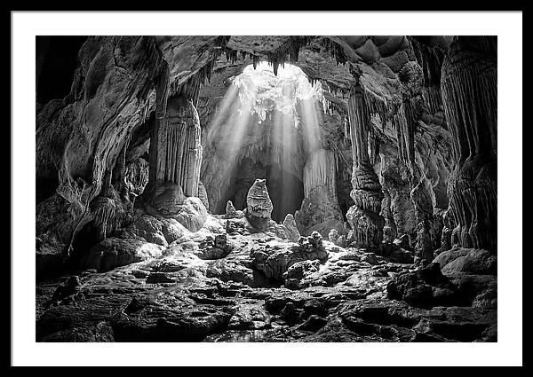 Cave Vista In Black And White