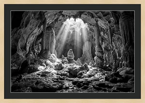 Cave Vista In Black And White