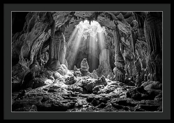 Cave Vista In Black And White
