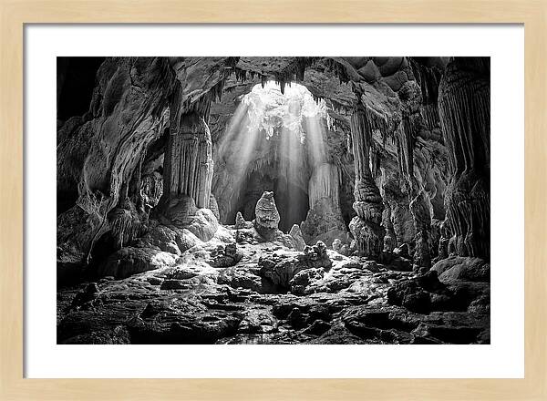 Cave Vista In Black And White