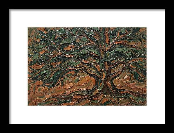 Cedar Tree In Palette Knife Style