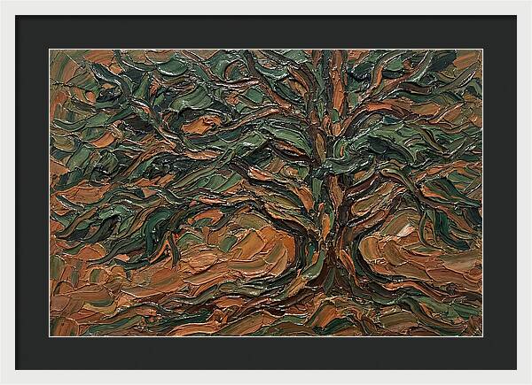 Cedar Tree In Palette Knife Style