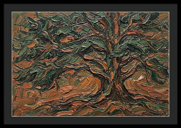 Cedar Tree In Palette Knife Style